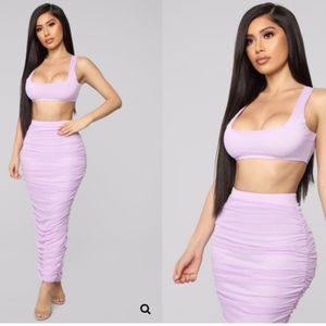 Fashion nova lana ruched skirt set NWT!!